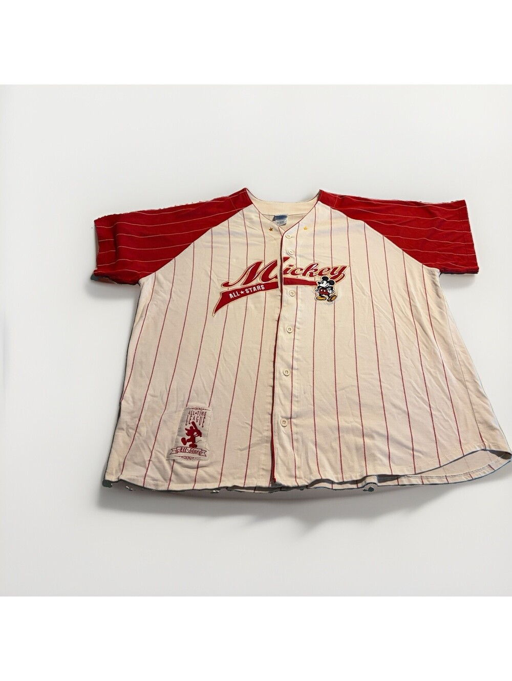 Mickey Mouse Baseball Jersey All Stars Disney Store 90's Pinstripe Size 2XL